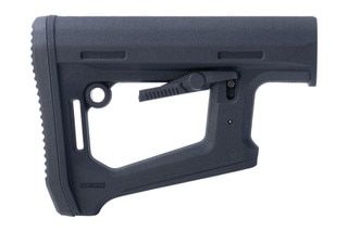 Magpul DT-PR Carbine Stock in Black with extended bottom for use as a bag rider